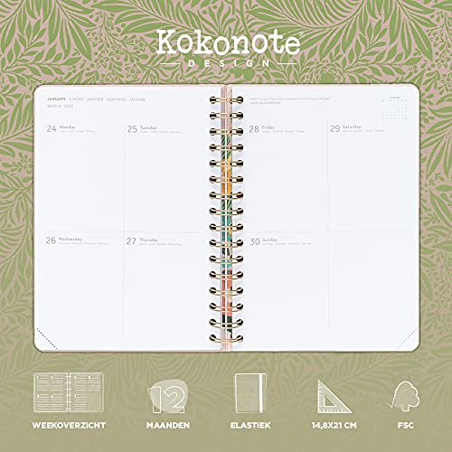 Kokonote® A5 Agenda 2021 2022 Blummen - Weekagenda 12 Maanden 2021 2022 - Pocket - Image 3