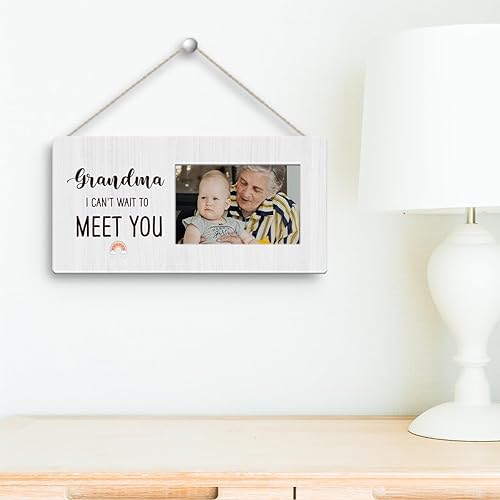 Miniatura 2 de AOZHUO Regalos para abuela, decoración de arco iris, marco de fotos de madera, marcos de fotos de ultrasonido, marco de fotos para anuncio de