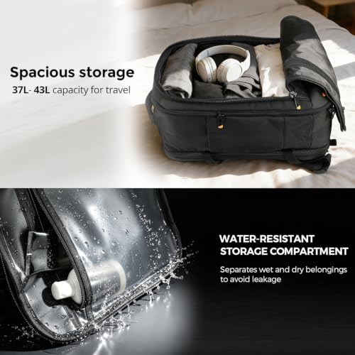 Image of Swissdigital Design Travel Backpack 43l with USB Charging Port Laptop Backpack,TSA Friendly Flight Approved Carry-on Luggage Hand,Business Rucksack Fits 17 Inch Laptop Grey | SD1748-02