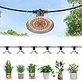 Danshinro 6-Light Outdoor LED Grow Lights – Waterproof Full Spectrum Greenhouse Lights for Plants, 21.3FT Adjustable String Lights with 288 LEDs E26 Base Bulbs, IP44 Waterproof for Garden, Farm, Yard
