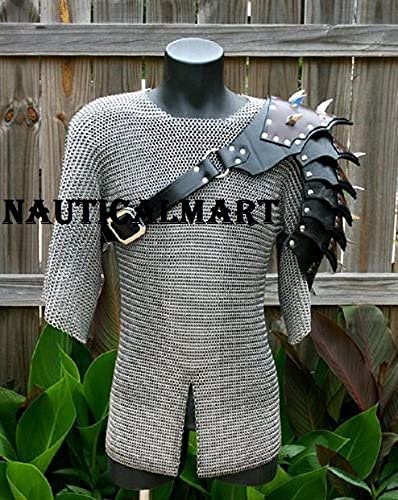 Nautical-Mart Medieval Knight Leather Pauldrons Reenactment - LARP Armor Costume