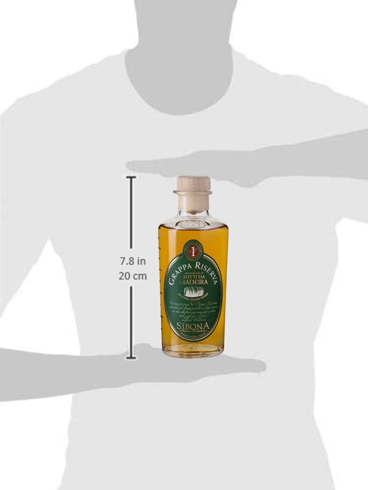Nº1 SIBONA Grappa Riserva Botti da Madeira 40% vol. (1 x 0,5l) – Fassgelagerter, italienischer Grappa gereift in Madeira-Fässern