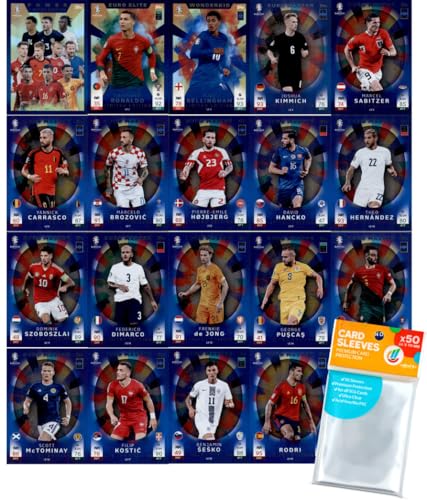 Bundle mit Match Attax UEFA Euro 2024 Germany - Alle 19 Limitierte Karten + Exklusive Collect-it Hüllen