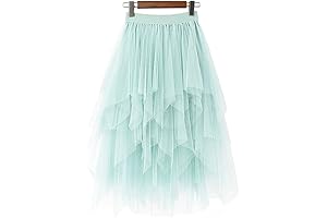 LBKKC Women's High-Low Asymmetrical Tulle Skirt