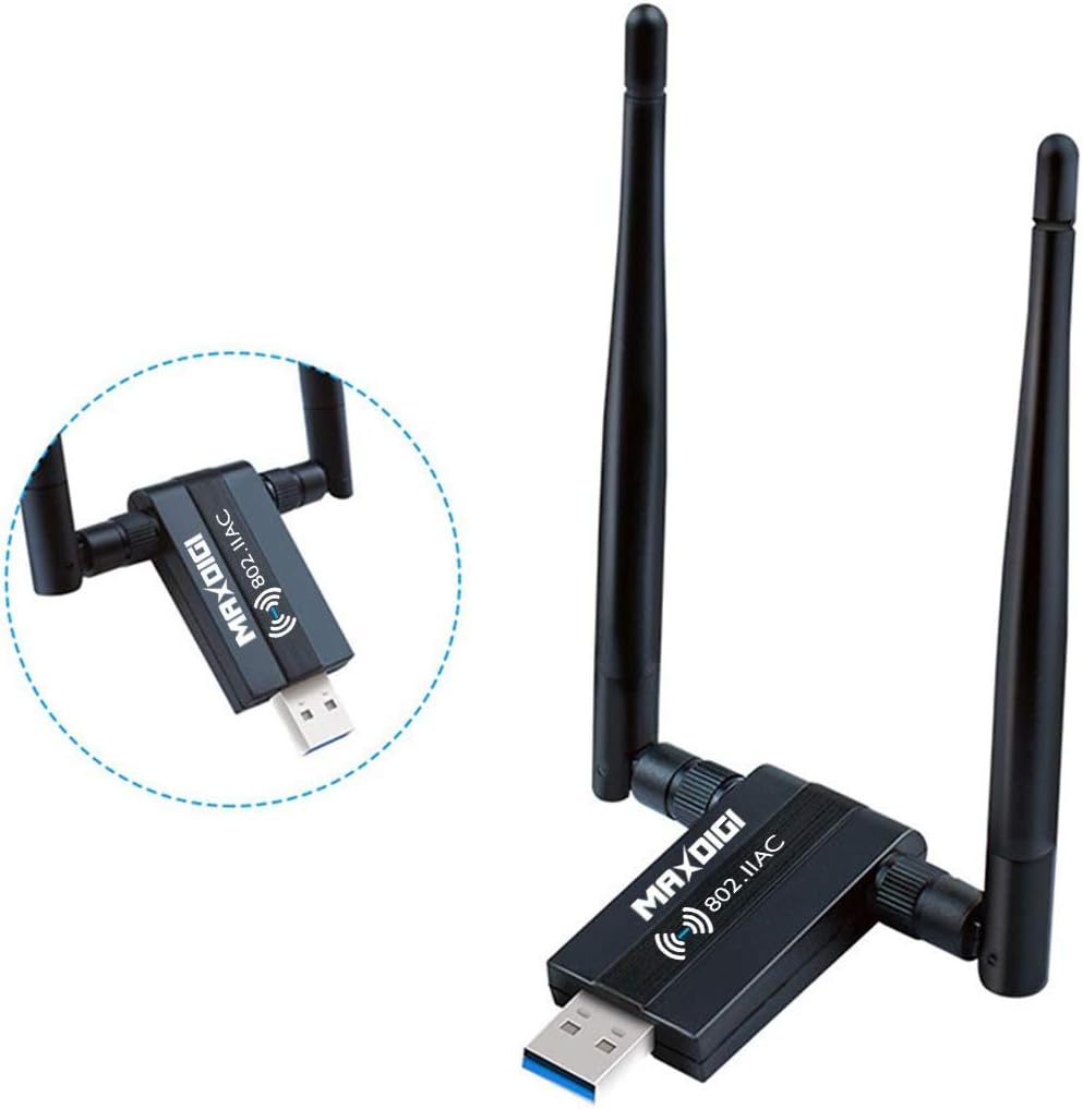 Megavo Wifi Dongle USB WiFi Adapter 1200Mpbs Wireless Network with 5dBi Antenna for Dual Band 2.4GHz/300Mbps 5GHz/867Mbps for Windows XP/Vista/7/8/10 - Image 4