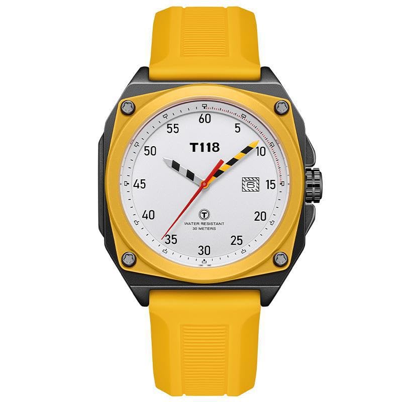 Men's Quartz Watch | Simple Silicone Strap, Single Calendar, Waterproof Square Dial Watch-image-15