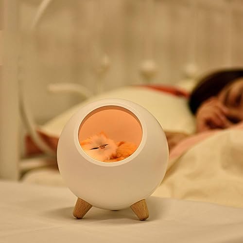 Miniatura 4 de Lámpara de casa de gatos, bonita luz nocturna de gato, lámpara LED de atmósfera para dormitorio, 1200 mAh, recargable por USB, amante de los gatos,
