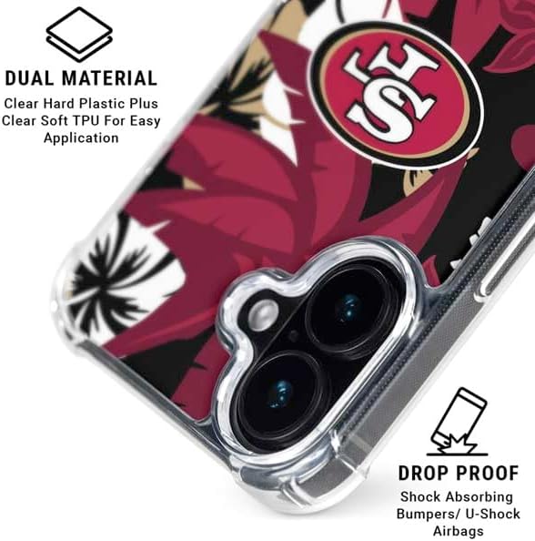 Skinit Phone Case Compatible with MagSafe iPhone 17 - Officially Licensed NFL San Francisco 49ers Tropical Print Design