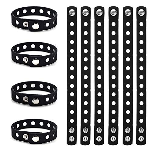 Bracelets silicone pour charmes de chaussures : lot 10 bandes élastiques réglables adultes