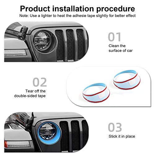 Image of CheroCar for JL Mesh Grille Grill Insert & Headlight Turn Light Cover Trim Exterior Accessories for Jeep Wrangler JL JLU 2018-2026 & Gladiator JT 2020-2026