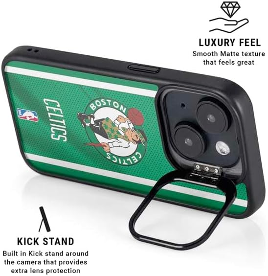 Skinit Kickstand Phone Case Compatible with iPhone 15 - Officially Licensed NBA Boston Celtics Design