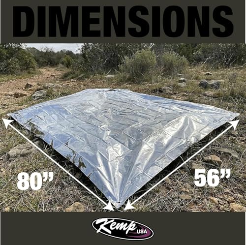 Image of Kemp USA Emergency Mylar Blanket Lightweight Thermal Reflective Survival Blanket First Aid Disaster Preparedness Camping Vehicle Bug Out Bag Emergency Supply Gear (250)
