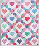 Heartsy Quilt Pattern, 12" Finished Blocks, Fat Quarter Friendly, Finish Quilt Size: 5 Options from Crib to King, by Cluck Cluck Sew