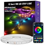 ERBTY IC Smart RGB LED Strip Lights, 65.6FT LED Lights for Bedroom, App Control/Remote Control, Music Sync, DIY Design, Rainbow Chasing Effects, Strip Lights for Home, Party Decor
