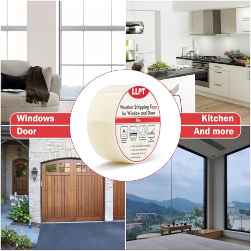 Llpt WWT208 Transparent Weather Stripping Tape 2 Inch X 108 Ft For Window And Door Ultra High Performance Weather Resistant Tape For Window Draft Insulation No Mess thumb #6