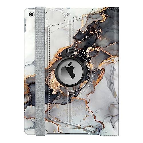 Fintie Rotating Case for iPad 9th Generation (2021) / 8th Generation (2020) / 7th Gen (2019) 10.2 Inch - 360 Degree Rotating Stand Cover with Pencil Holder, Auto Wake Sleep, Black Marble by FINTIE - Image 8