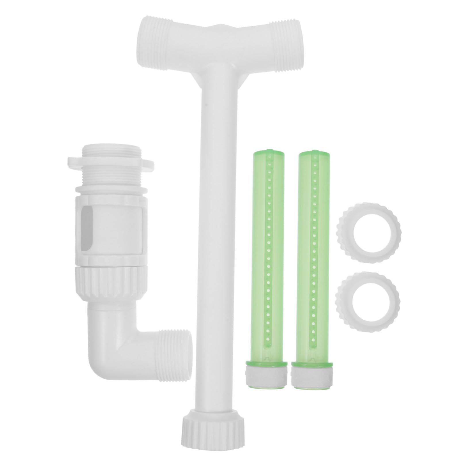 Fontane per Piscina a Doppia Testa in Plastico Bianco | Supporto Robusto, per Piscina e Stagno, Displays Notturni, Manutenzione Semplice