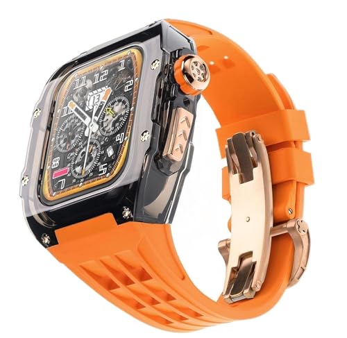 Kit de modification RM pour Apple Watch 45mm boîtier transparent et bracelet caoutchouc SCHIK