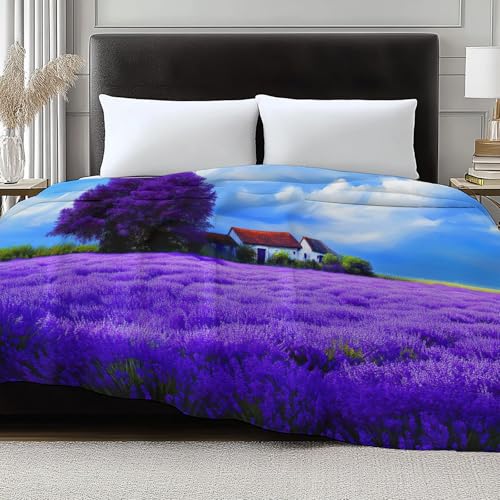 Couvre-lit en peluche douce moelleuse plaid polaire violet