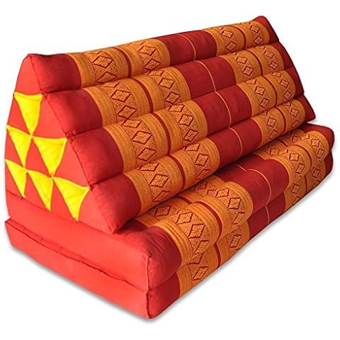 Cojín triangular tailandés XXL con 2 pliegues de colchón, sofá, relajación, playa, piscina, jardín de meditación Cover