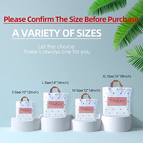 Thank You Bags Shopping Bags, 50 Pack Bulk Merchandise Bags Plastic Boutique Bags For Small Business Retail Bags For Customers Parties Favors Goody Bags(Medium,12"X14") #TOP5