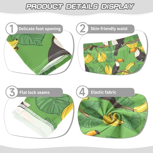 Toucan Yellow Banana Girls Leggings Soft Stretch Workout Yoga Dance Pants for Kids Casual Tights3