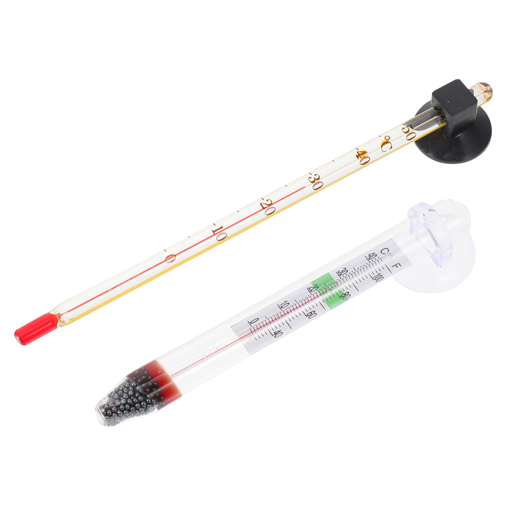 HANABASS 4pcs Aquarium Floating Thermometer Pack Glass Suction Cup Fish Tank Water Thermometer for Office Home