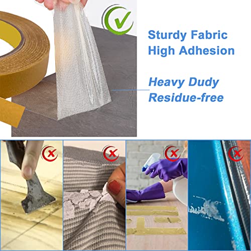Double Sided Tape Heavy Duty, Removable Mounting Tapes (66 Ft) Multipurpose Transparent Adhesive Fiberglass Mesh Tape For Photo, Carpet, Rugs, Wall Decor, Arts, Crafts, Woodworking, Household #TOP1