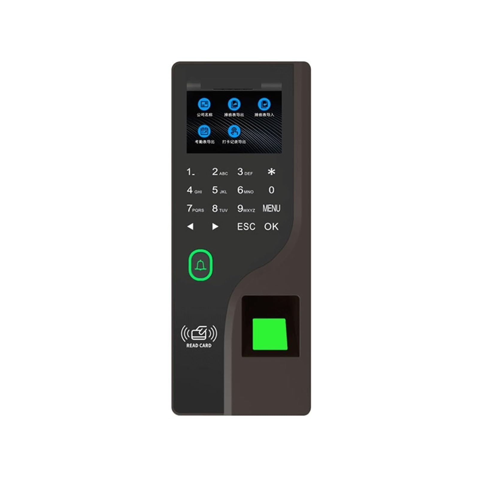 Maszyna do rejestracji obecności na odciskach palców 2,4-calowa karta z hasłem Telefon komórkowy otwiera kolorowy ekran Biometryczny zamek drzwi Rejestracja czasu dla Pracowników