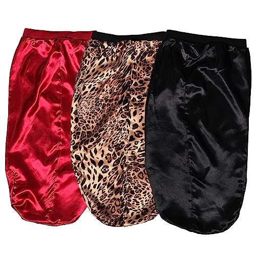 FRCOLOR 3pcs Polyester Sleep Cap Wide-brimmed for Women Breathable Chemo Headwear Comfortable Sleeping Hat Stylish Headwear Elastic Sleep Cap