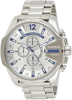 Diesel Men's Mega Chief Quartz Stainless Steel Silver with Silver Dial DZ4477