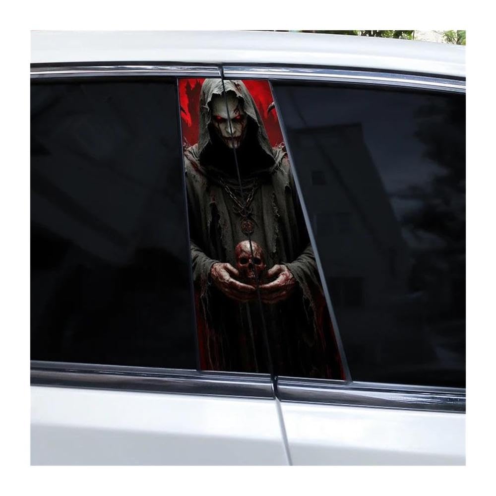 Body Parts 2pcs Car Center Pillar Sticker Ghost Crawling Soul Auto B-Pillar Waterproof Protective Film(M)