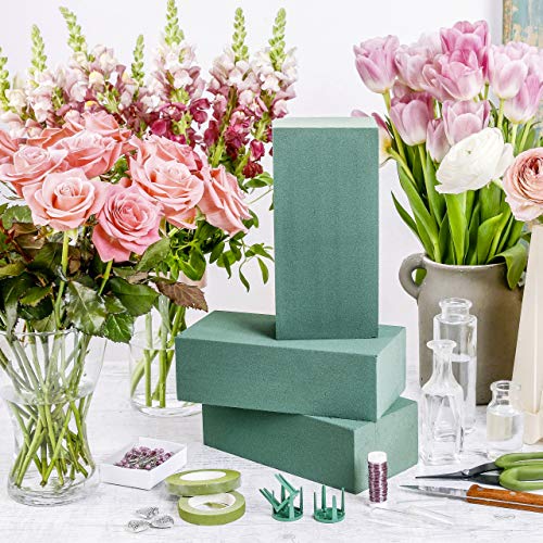 Premium Floral Foam Bricks Green Styrofoam Wet Foam Blocks 2.87 x 3.87 x 8.87 inches - 6/Pkg Green - Thumbnail 4