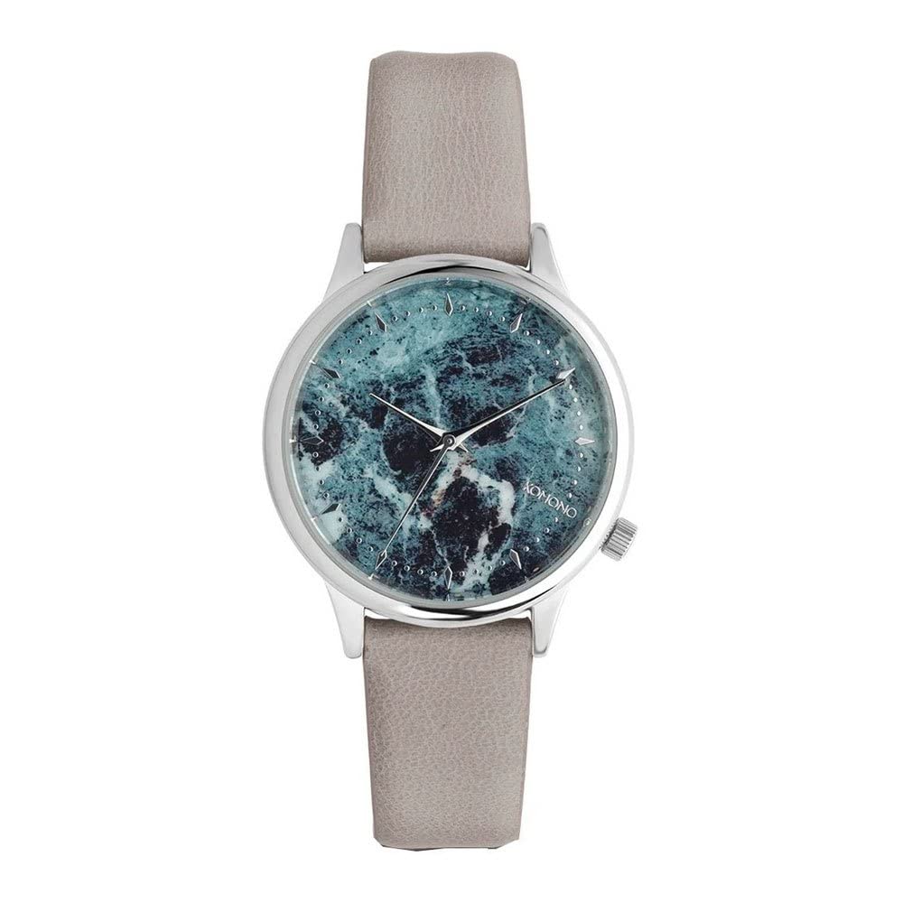 Komono KOM-W2473 Mens Estelle Marble Leather Band Grey Quartz Dial Watch
