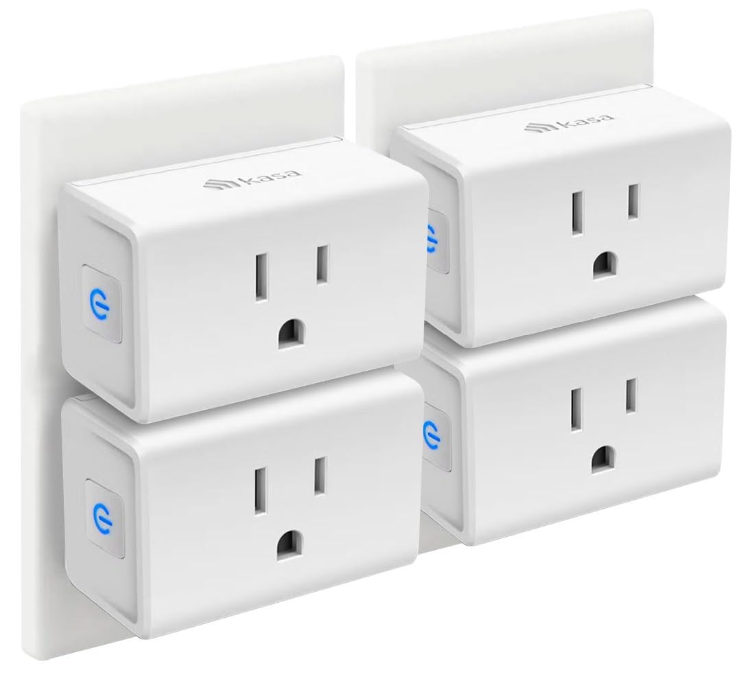 Kasa SmartPlug Mini 15A, Smart Home Wi-Fi Outlet Works with Alexa, Google Home & IFTTT, No Hub Required, UL Certified, 2.4G WiFi Only, 4-Pack(EP10P4) , White