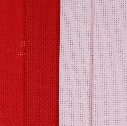 Image of KCS 4 pc of 12 inch x 18 inch(30cmx45cm) 14CT Counted Cotton Aida Cloth Cross Stitch Fabric (Pink+Red)