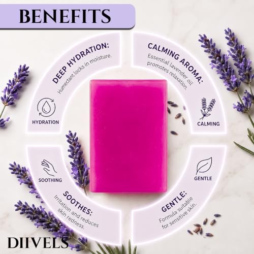 Image of Organic Lavender Soap - Natural Ayurvedic Lavender Oil Bar for Stress Relief & Good Sleep - Aromatherapy Calming Moisturizing Brightening Bathing Soap for Glowing Skin - For Men & Women - Paraben Sulfate Free - Pack of 2(120gX2)