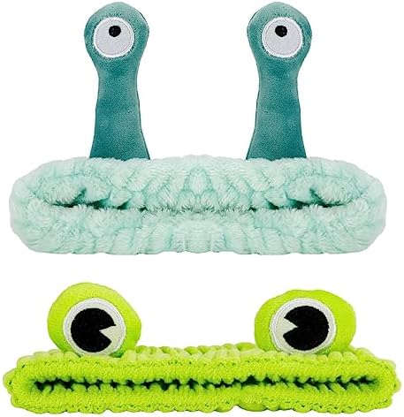 umorismo 2 Pcs Spa Headband, Face Snail Hair Bands Frog Makeup Headbands Washing Hairband Head Wraps for Washing Face Shower Sports Beauty Skincare