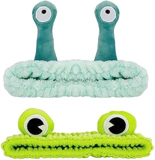 umorismo 2 Pcs Spa Headband, Face Snail Hair Bands Frog Makeup Headbands Washing Hairband Head Wraps for Washing Face Shower Sports Beauty Skincare