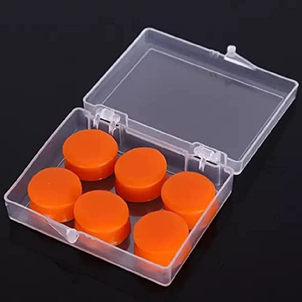 Soft Silicone Ear Plugs - 6 Pcs/Box (3 Pair) Reusable Waterproof Earplugs Prevent Water Reduce Noise during Swimming and Bathing (Orange)-image-32