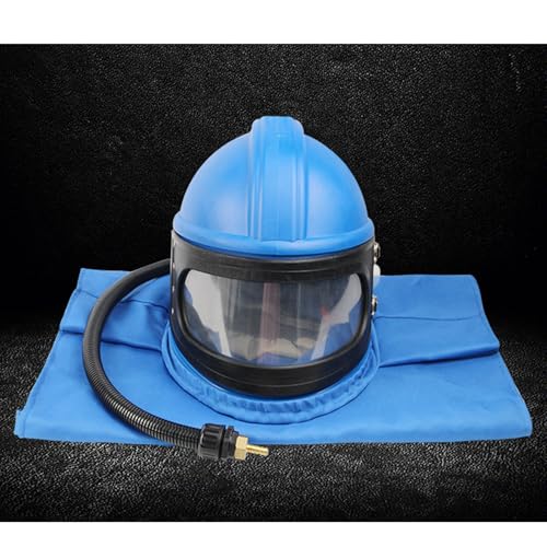 Sand Blasting Hood Cap, Sandblaster Protective Gear Mask with Vest, 1/4 Inch Inlet Sandblaster Thermostat, Sandblasting Hood Safety Protector for Painting Spraying Sanding
