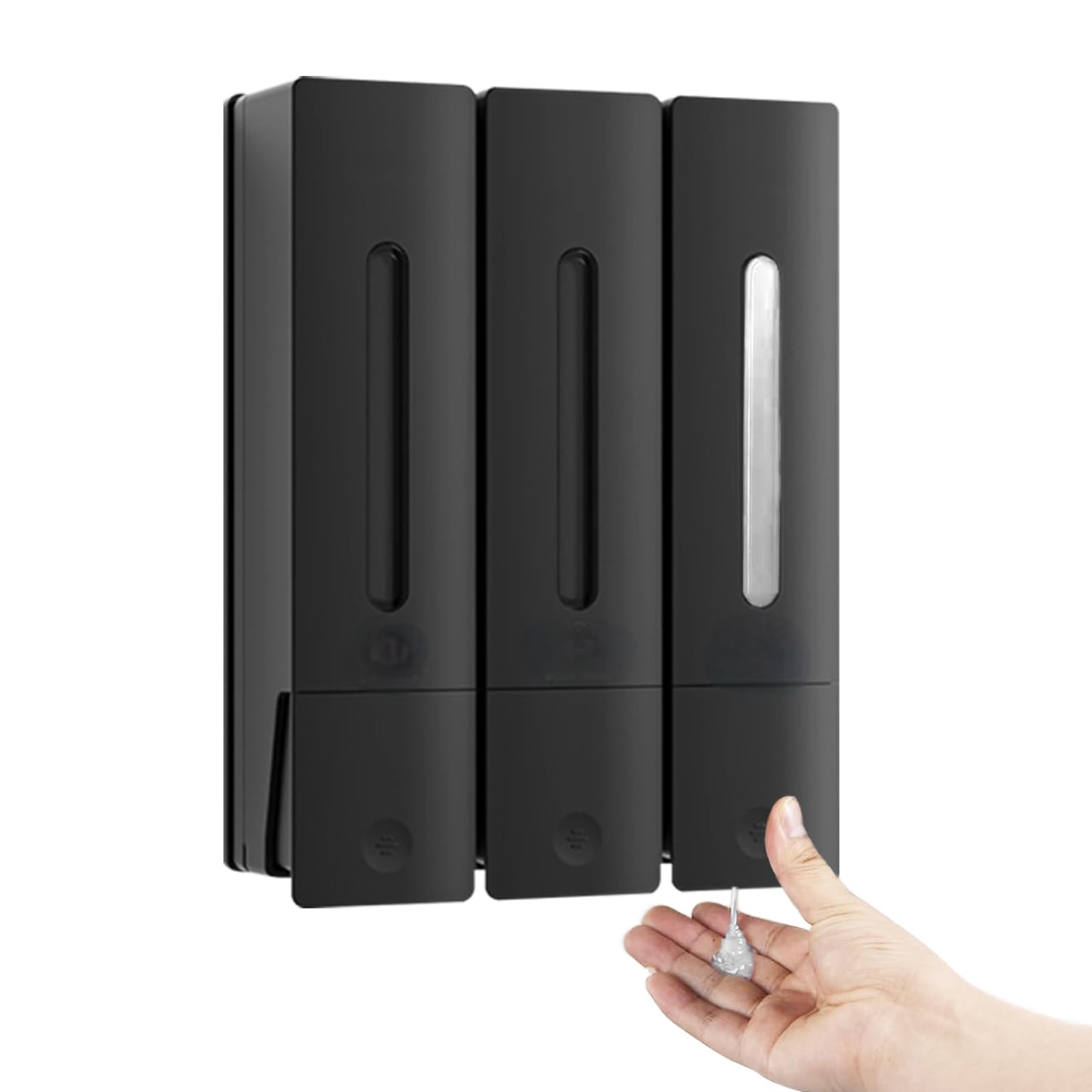 Dispenser Di Sapone, 3 Scomparti Dispenser Di Sapone Per Doccia Dispenser Di Shampoo Di Detersivo Per Piatti Montaggio A Parete Senza Fori Grande Capacità Per Cucina Bagno Hotel - 400ML*3