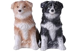 Pacific Giftware 4.75 inches Border Collie Couple Magnetic Salt and Pepper Shaker Kitchen Set