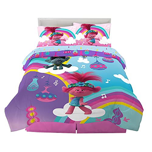 Franco Kids Bedding Super Soft Comforter and Sheet Set, 5 Piece Full Size, Trolls World Tour