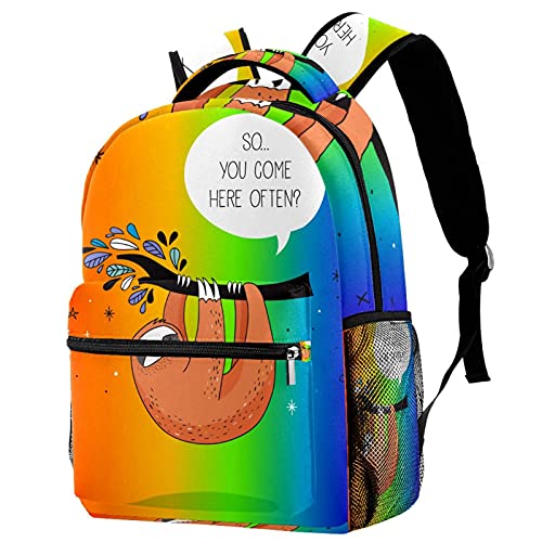 Sac à dos de voyage orange paresseux pour l'école et les sorties des enfants
