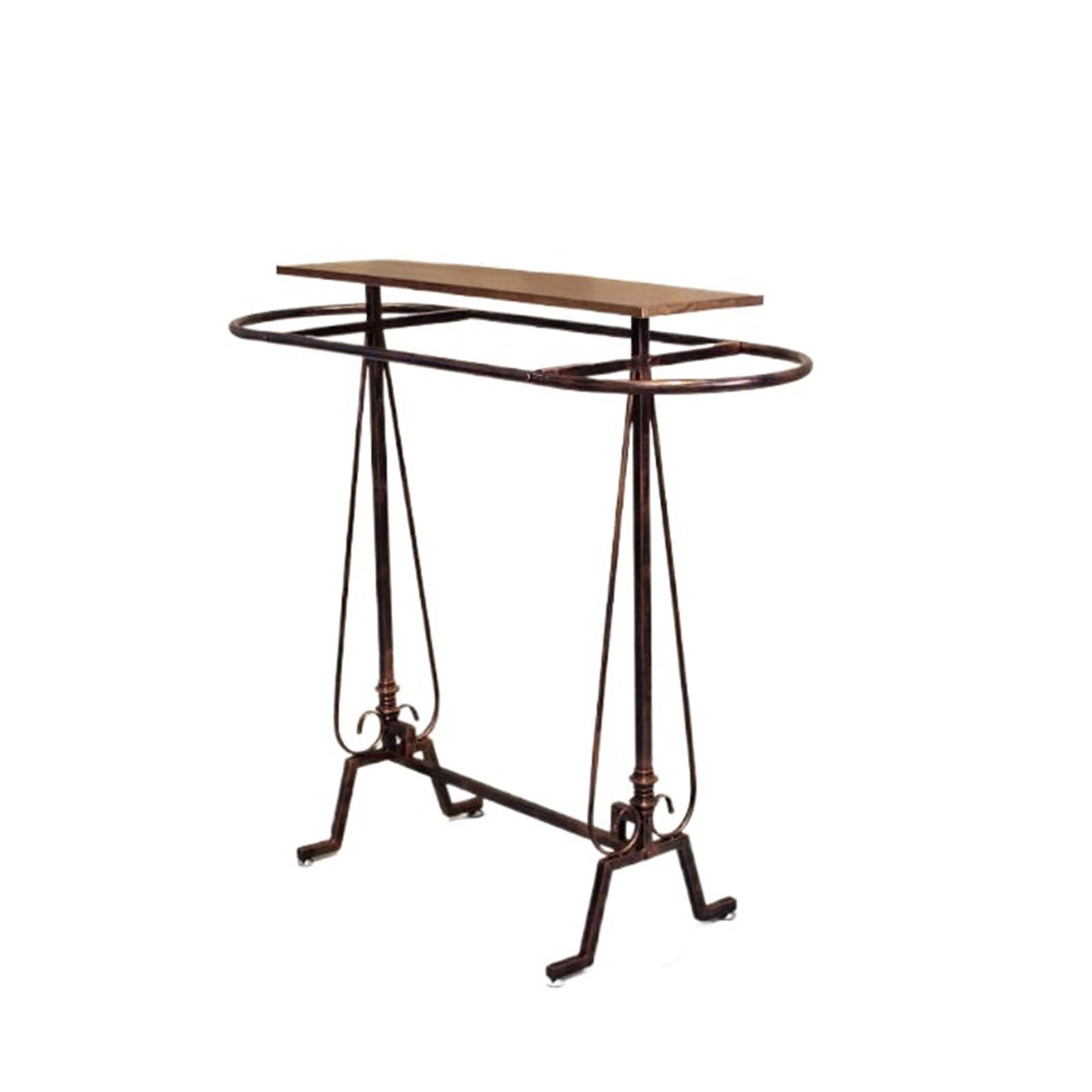 LJHFG63KUYT Clothes Rack Iron Clothing Store Hanger Display Rack, Double Bar Middle Island Shelf, Floor Display Stand(Bronze)