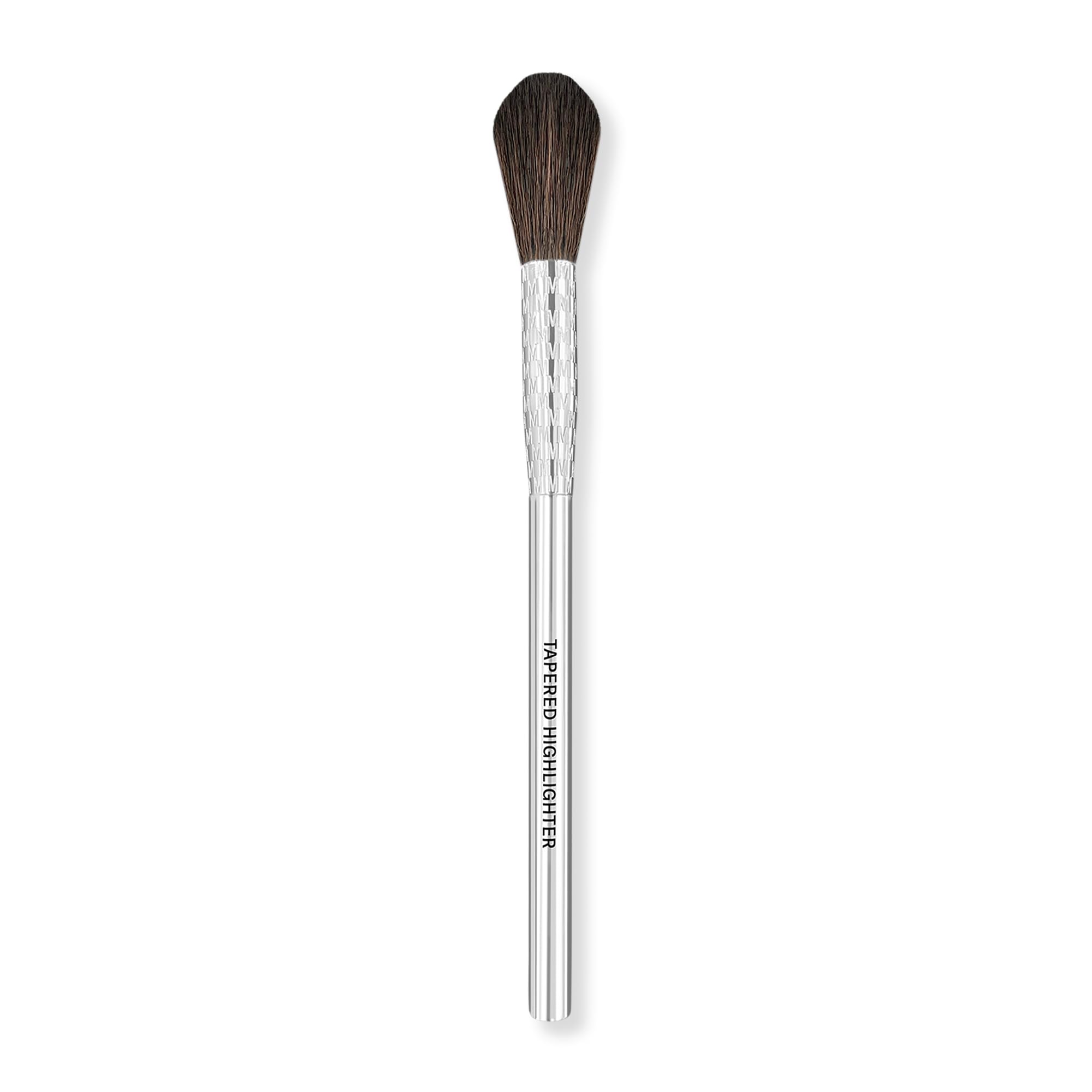 MESAUDA F08 Tapered Highlighter Wand Brush, Silver, Synthetic Bristles, Soft Plastic Handle, For Highlighting
