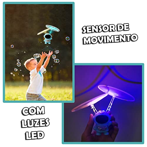 Mini Astronauta Boomerang Helicóptero Brinquedo Com Sensor De Movimento E Luzes LED Recarregável USB