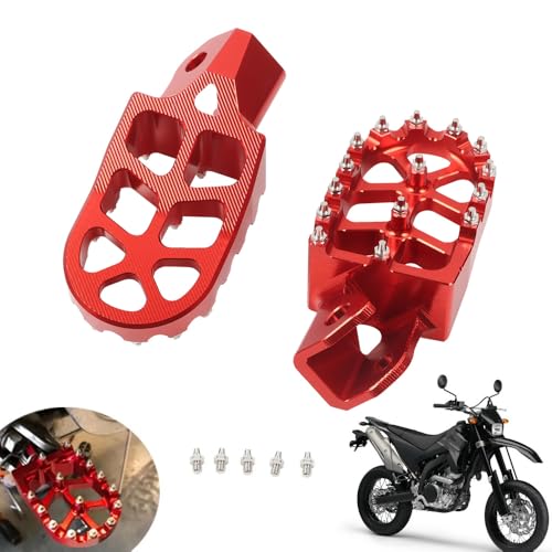 MOQIAOSEIKO CNC Pedale Fußrasten Fußrasten kompatibel mit Yamaha WR250R 2008–2020, WR 250R 250 X, WR250X 2008–2011-Red