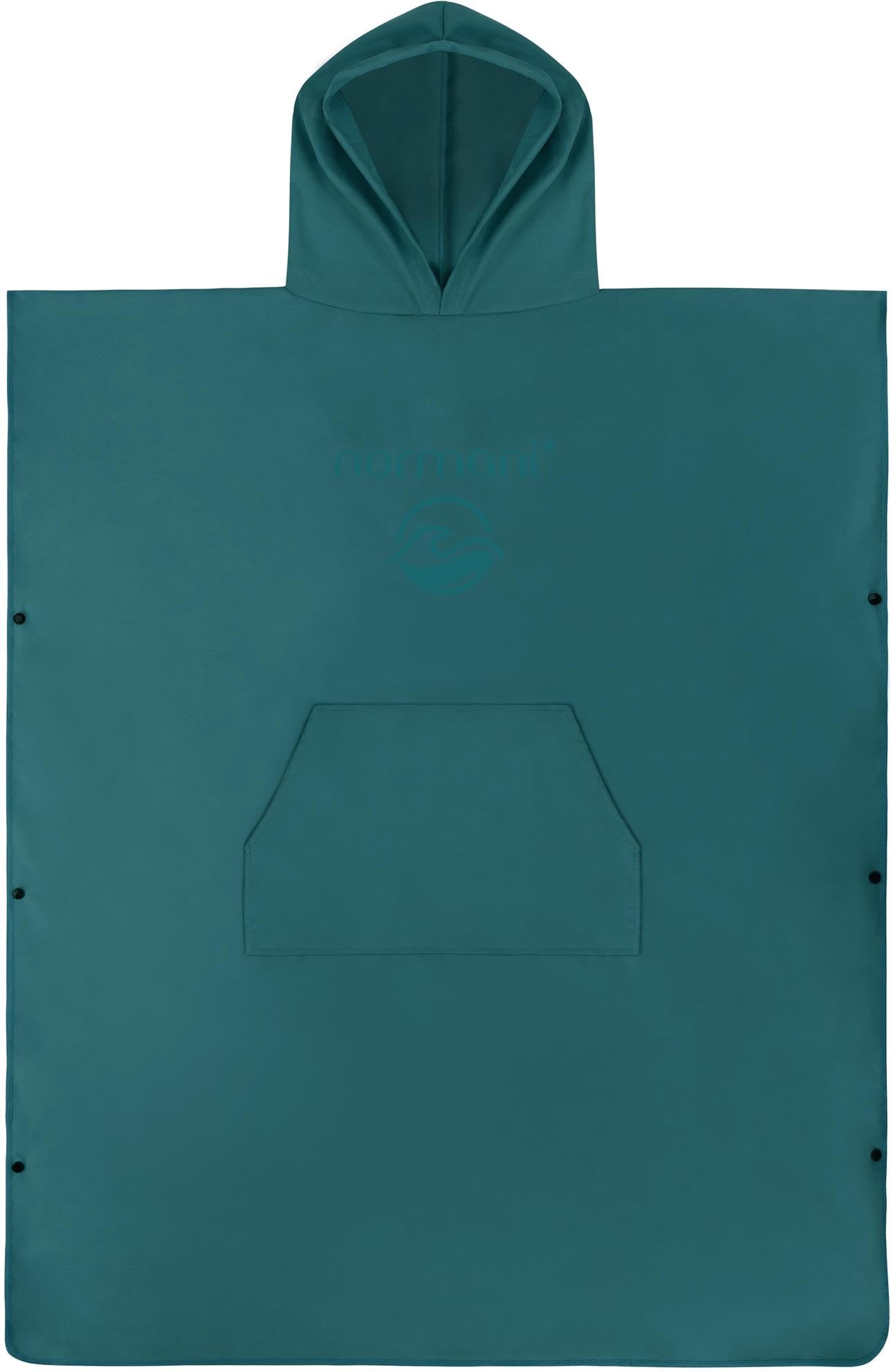 normani Badehandtuch mit Kapuze Badeponcho für Damen und Herren - Umziehhilfe, Surfer Poncho und Badetuch in Einem - perfekt für den Strand, Schwimmbad oder Campingplatz Petrol 90 x 110 cm